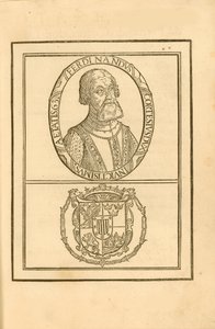Portret van Hernán Cortés 1485-1547 met zijn wapen, 1588