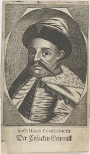 Portret van Hetman Bohdan Khmelnytsky 1595-1657, na 1650 door Unbekannt