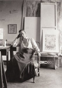 Portret van Hilma af Klingt 1862-1944, c. 1900 door Unbekannt