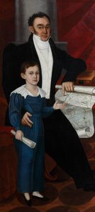 Portret van Konstantin Rogal-Levitsky met zoon Philipp, c. 1830