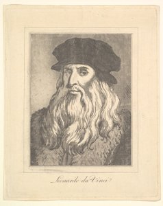 Portret van Leonardo da Vinci uit Characaturas door Leonardo da Vinci, uit tekeningen door Wi..., 1786 door Unbekannt