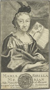 Portret van Maria Sibylla Merian 1647-1717, 1755 door Unbekannt