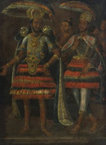 Portret van Moctezuma en Cuauhtémoc, 17e eeuw