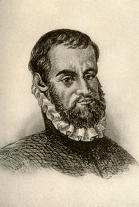 Portret van Pedro Menendez de Aviles, toont Spaanse kleding, c1570-1580 door Unbekannt