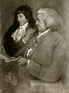Portret van Samuel Shoemaker, in pruik, en zijn zoon