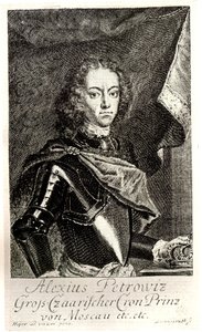 Portret van Tsarevitsj Alexei Petrovich van Rusland 1690-1718 door Unbekannt