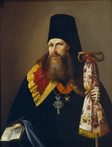 Portret van Varlaam Denisov, aartsbisschop van Oeral 1804-1873, midden 19e eeuw