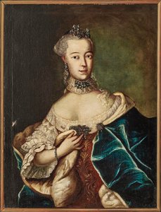 Portret van Friederike Caroline von Sachsen-Coburg-Saalfeld, Markgravin van..., 18e eeuw door Unbekannt