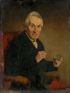 Portret van een heer met tabaksdoos