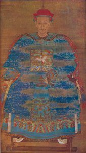 Portret van een Manchu staatsman, ca. 17e eeuw door Unbekannt