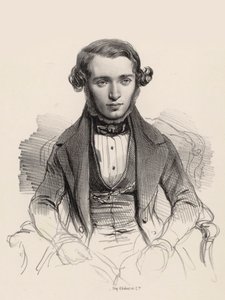 Portret van pianist en componist Jacob Rosenhain 1813-1894, 1845