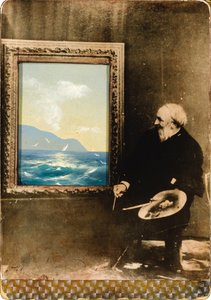 Portret van de kunstenaar Ivan Aivazovsky 1817-1900, 1889 door Unbekannt