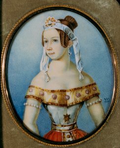 Portret van de ballerina Varvara Volkova 1816-1898, 1836 door Unbekannt