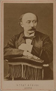 Portret van de componist Luigi Arditi 1822-1903, 1880 door Unbekannt