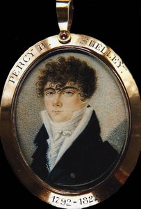 Portret van de dichter Percy Bysshe Shelley 1792-1822, ca. 1825 door Unbekannt
