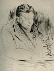 Portret van de beeldhouwer Alfred Gilbert, 1908 door Unbekannt