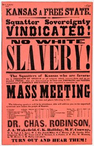 Poster tegen slavernij in Kansas, 19e eeuw door Unbekannt