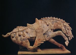 Aardewerkfiguur van een paard - Tang-dynastie, c7e tot 10e eeuw na Chr., 1936 door Unbekannt