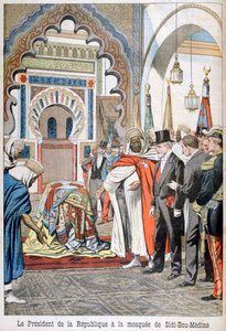 President Loubet bezoekt de moskee van Sidi Bou Medine, Tlemcen, Algerije, 1903 door Unbekannt