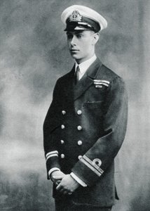 Prins Albert in het uniform van een luitenant in de Royal Navy, 1918