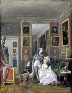 Prins Alexander Sergeevich Stroganov met zijn vrouw Ekaterina Petrovna en kinderen, ca. 1778 door Unbekannt