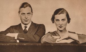 Prins George en Prinses Marina, die verloofd raakten op 28 augustus, 1934 1935