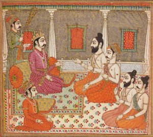 Prins met heilige mannen of brahmanen, 19e eeuw