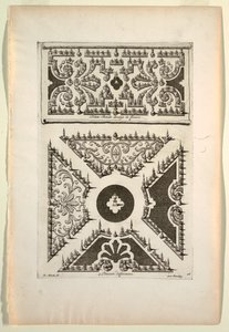 Print, Platte Bende decoup de Floeurs (Vlakke band van bloemen, vijf verschillende variaties)