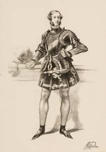 Afdruk van William 2e Graaf van Craven in kostuum gedragen bij het Eglinton-toernooi 1839 door Unbekannt