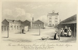 Proefhuis van de London Female Mission, 57 White Lion Street, Islington, Londen, c1836