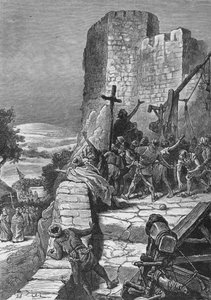 Processie van de kruisvaarders rond de muren van Jeruzalem, 1099 1905 door Unbekannt