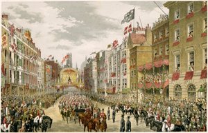 Processie op de Strand, Westminster, Londen, 1863 door Unbekannt