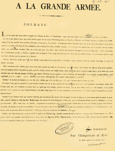 Proclamatie aan het leger, 13 oktober 1805 door Unbekannt