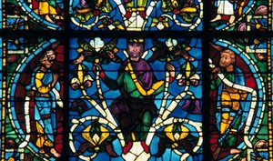 Profeet, glas-in-lood, kathedraal van Chartres, Frankrijk, 1145-1155 door Unbekannt