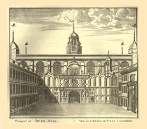 Uitzicht op de London Guildhall, 1886 door Unbekannt