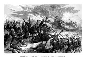 Pruisische aanval op een Franse batterij bij Woerth, 1793, 1875 door Unbekannt