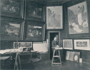 Puvis De Chavannes in zijn atelier door Unbekannt