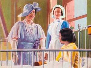 Koningin Elizabeth bezoekt een kinderafdeling in het Middlesex Hospital, 1935, 1937 door Unbekannt