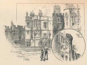Bibliotheek van Koningin Elizabeth. Schets vanaf het Noordterras, 1895