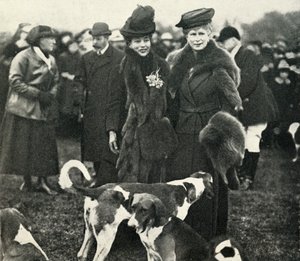 Koningin Mary en Koningin Alexandra bij een Bijeenkomst van de West Norfolk Hunt door Unbekannt