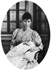Koningin Mary met de toekomstige koning Edward VIII, c1894 door Unbekannt
