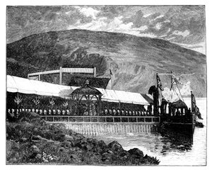 Koningin Victoria opent de waterwerken van Glasgow bij Loch Katrine, Schotland door Unbekannt
