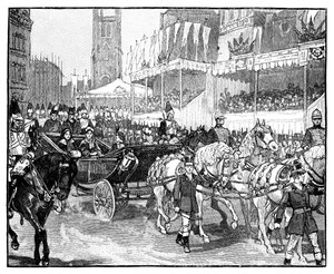 Koningin Victoria opent Holborn Viaduct, Londen, 1869 door Unbekannt