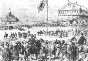 Koningin Victoria uitgeroepen tot keizerin van India, 1877: De keizerlijke Durbar in Delhi..., 1901 door Unbekannt