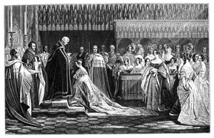 Koningin Victoria ontvangt het Sacrament bij haar Kroning, 28 juni 1838, 1900 door Unbekannt