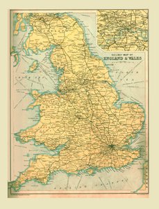 Spoorkaart van Engeland en Wales, 1902
