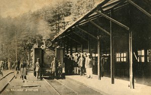 Treinstation, ca. 1918-ca. 1939 door Unbekannt