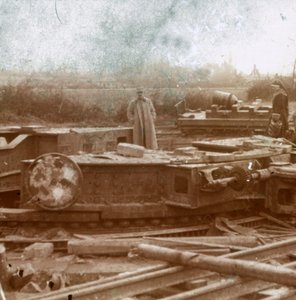 Spoorwegmontage voor Big Bertha kanon, c1914-c1918 door Unbekannt