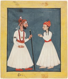 Raja Shamsher Sen met een jeugdige, 1760-70 door Unbekannt