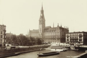 Stadhuis van Hamburg. Om 1900 door Unbekannt
